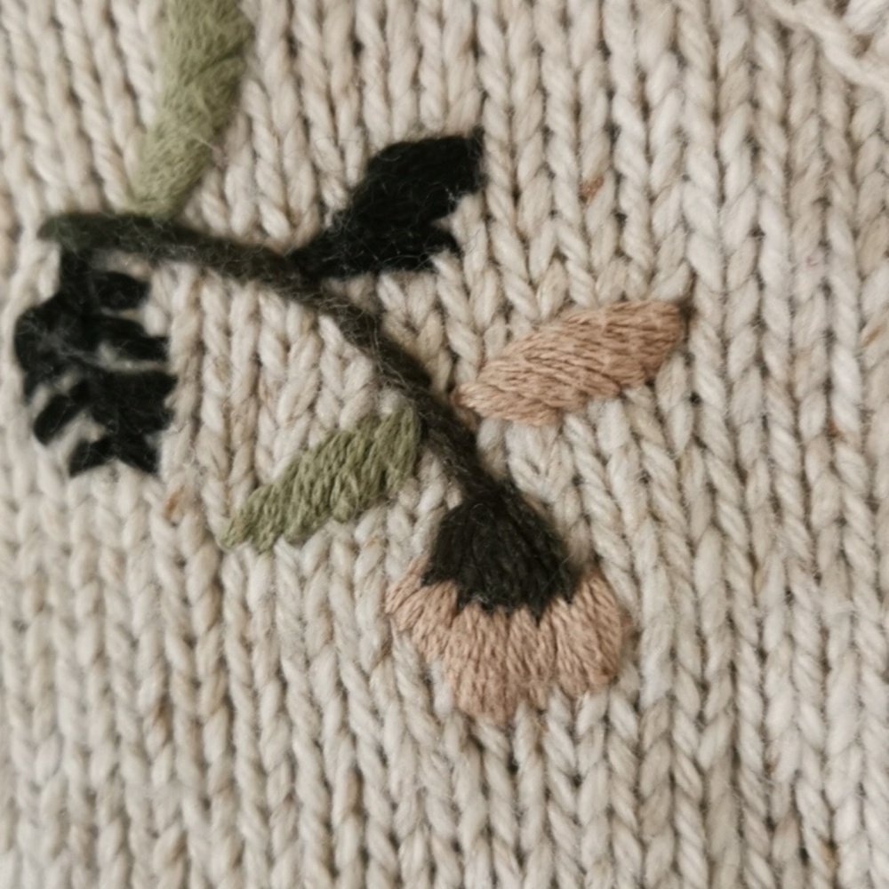 Vintage embroidered floral wool womens grannycore, cottagecore cardigan. Size M - Picture 5 of 10
